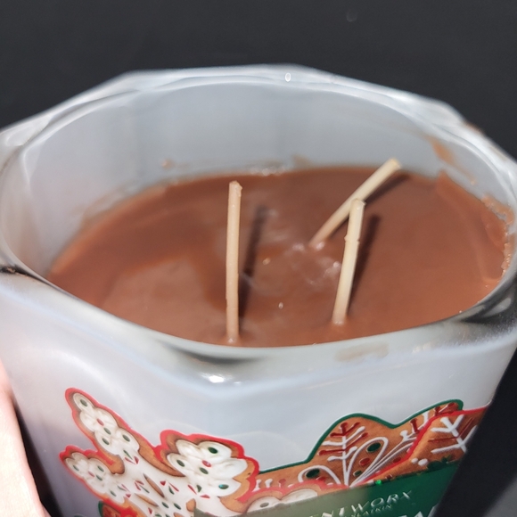 Rare GINGERBREAD SPICE Candle 14.5 oz SCENTWORX Slatkin 3-Wick OCTAGON JAR HTF - Picture 4 of 5